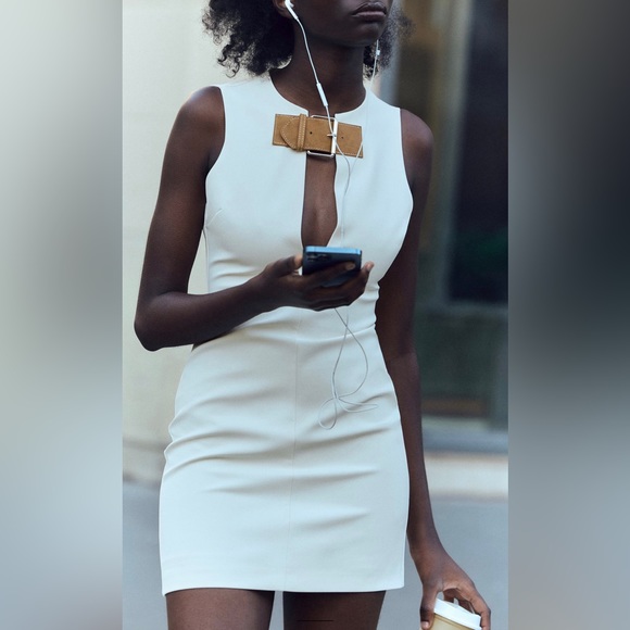 ZARA BELTED TAILORED DRESS - Picture 4 of 4